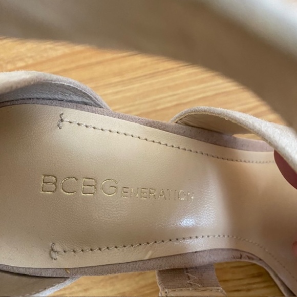BCBGeneration Powder Nude Suede Mavel-X Open-Toe Shoes Size 9M - Picture 5 of 5